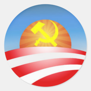 obama logo - soviet classic round sticker