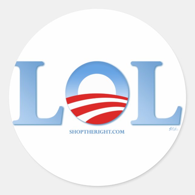 Obama LOL Classic Round Sticker (Front)