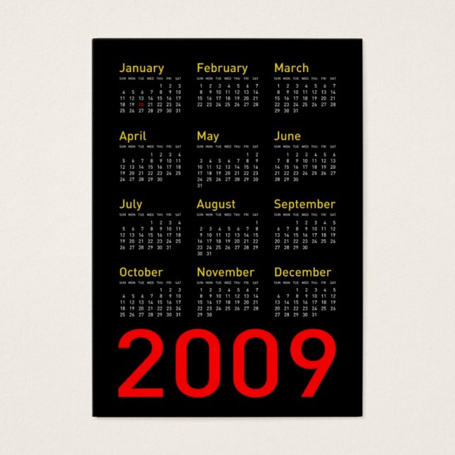 Obama Memorabilia - 2009 Pocket Calendar (Front)