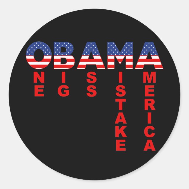 Obama Mistake 1 Classic Round Sticker (Front)
