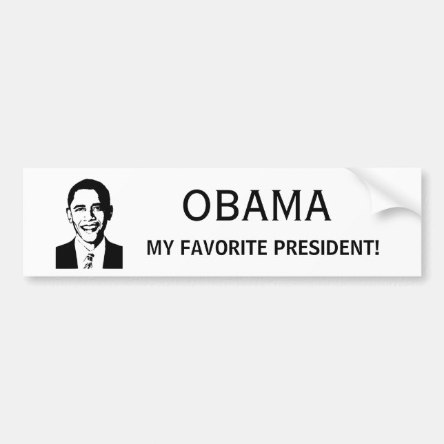 Obama - my favourite president bumper sticker (Front)