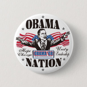 Obama Nation Cartoon Button 