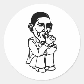 Obama needs a diaper change classic round sticker