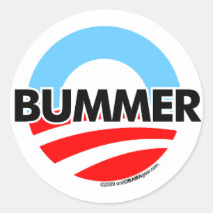Obama O Bummer Logo Classic Round Sticker
