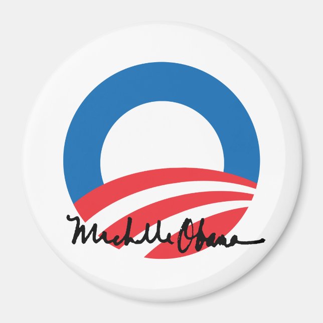 OBAMA O WITH MICHELLE OBAMA AUTOGRAPH -.png Magnet (Front)