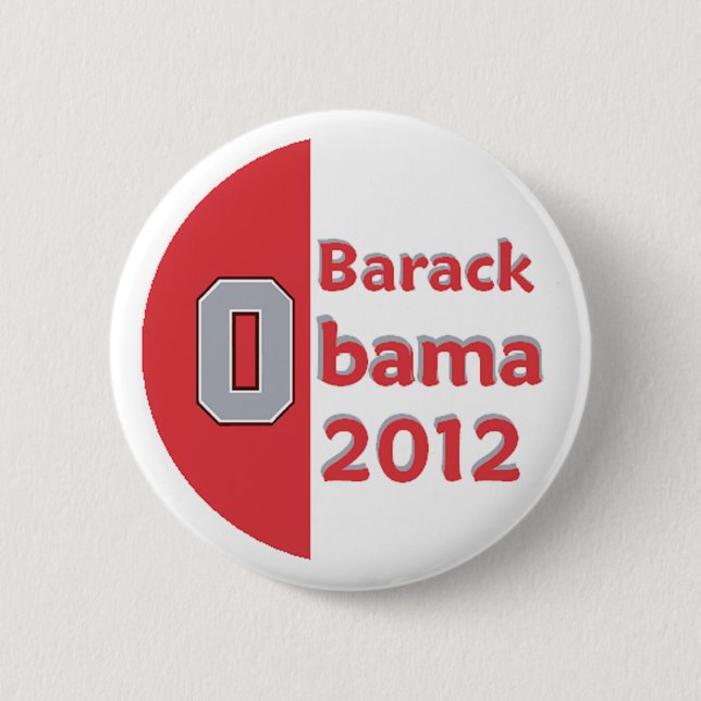 OBAMA OHIO 6 CM ROUND BADGE (Front)