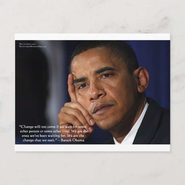 Obama "On Changing" Wisdom Quote Gifts & Tees Postcard (Front)