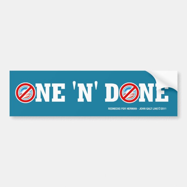 OBAMA ONE 'N' DONE BUMPER STICKER (Front)