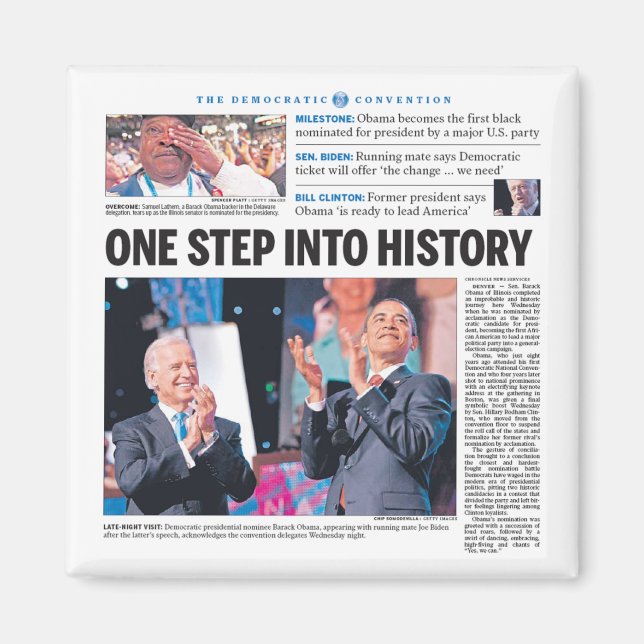 Obama: One Step Into History Magnet (Front)