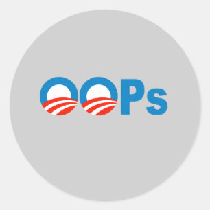 Obama oops classic round sticker