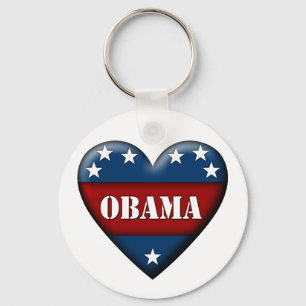 obama patriotic heart key ring