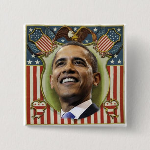 Obama Patriotic Square Button