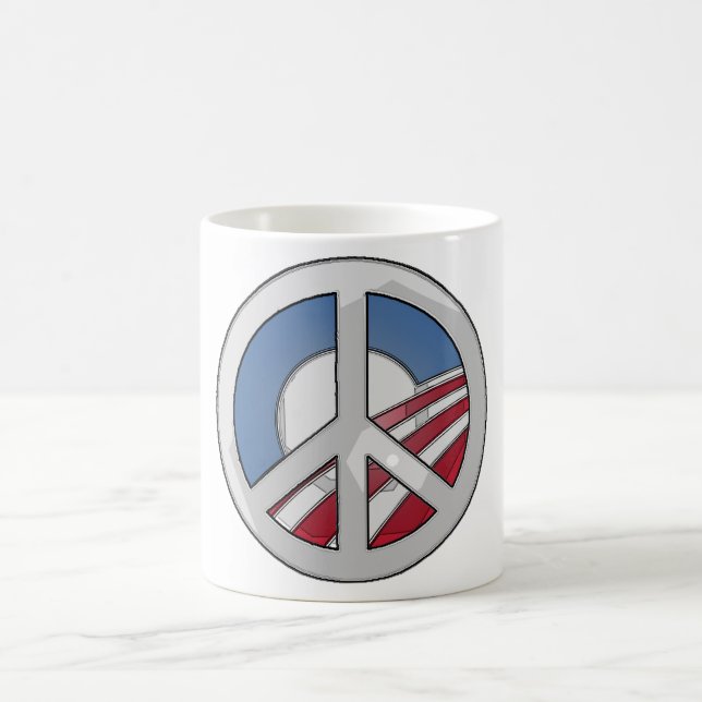Obama Peace Sign Coffee Mug (Center)