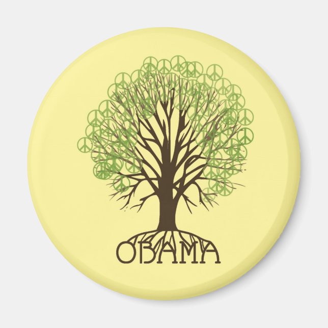 Obama Peace Tree Magnet (Front)