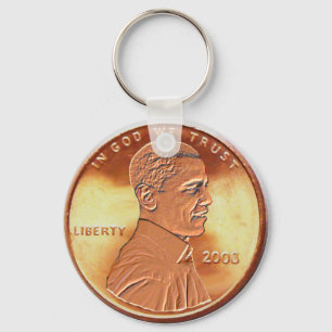 Obama Penny Keychain