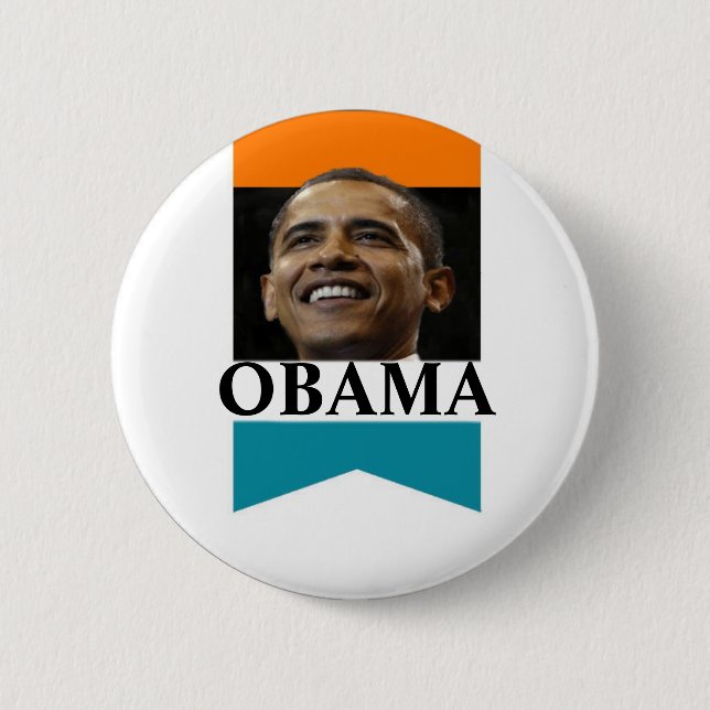 Obama Picture Ribbon Button (Front)