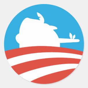 Obama Pinocchio Logo Classic Round Sticker