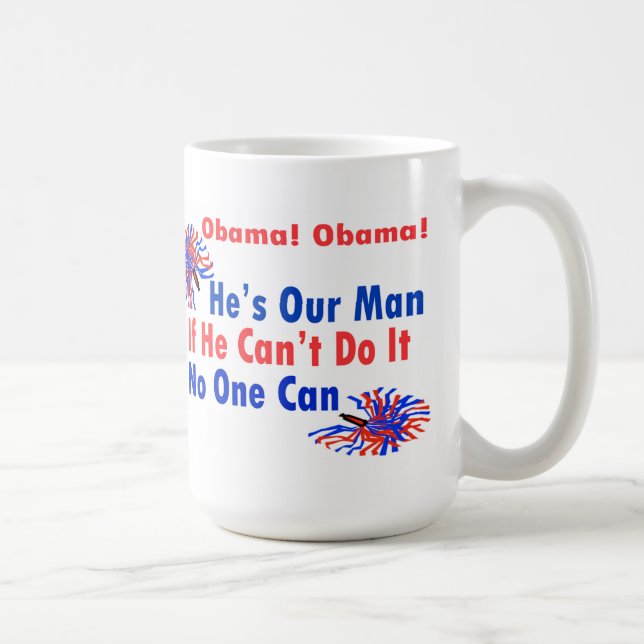 Obama Pom Poms Cheer Coffee Mug (Right)