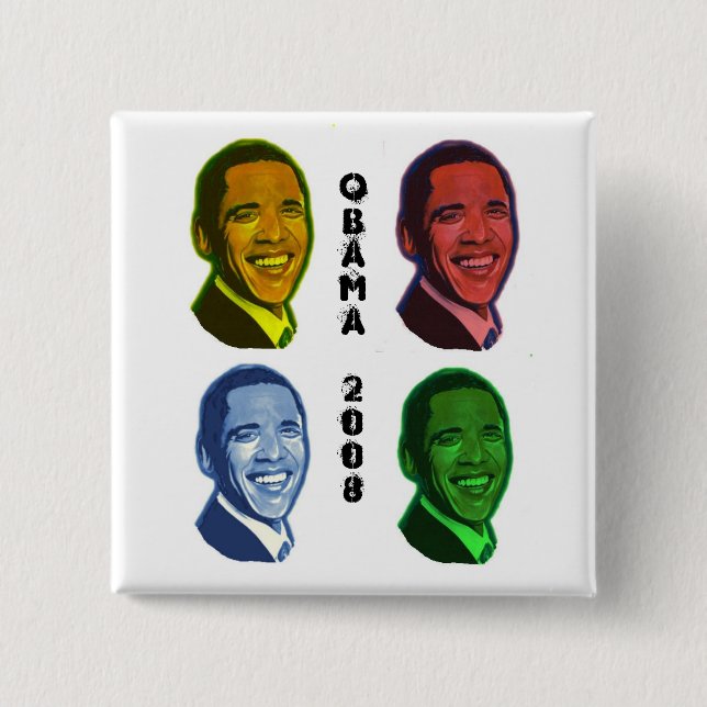 Obama Pop Art 15 Cm Square Badge (Front)