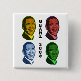 Obama Pop Art 15 Cm Square Badge