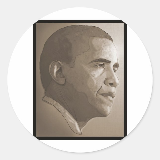 Obama Portrait Classic Round Sticker (Front)