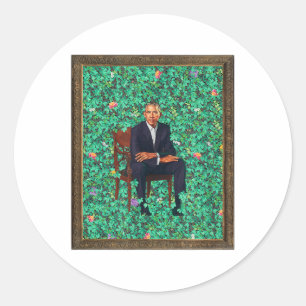 Obama Portrait Tee  Classic Round Sticker