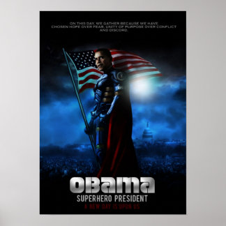 OBAMA POSTER Super Hero President