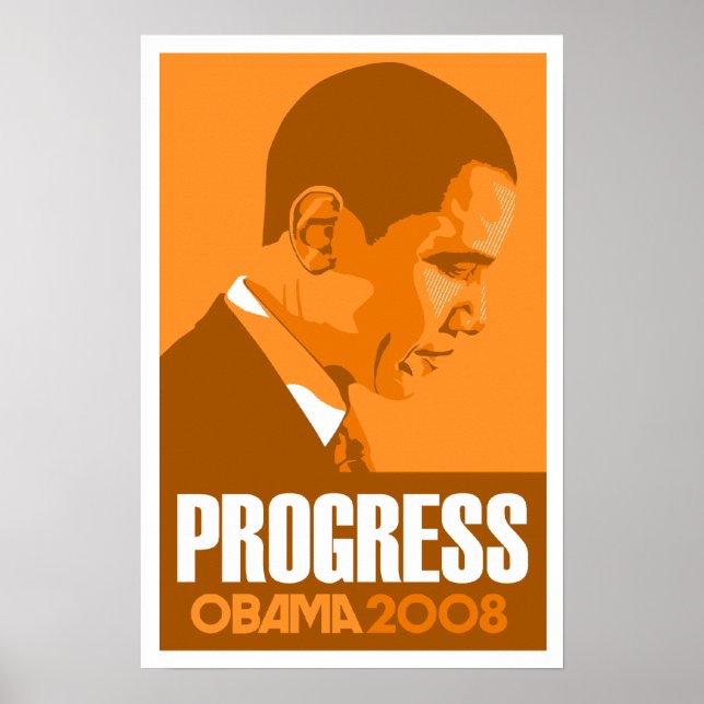 Obama - Progress Dark Orange Poster (Front)