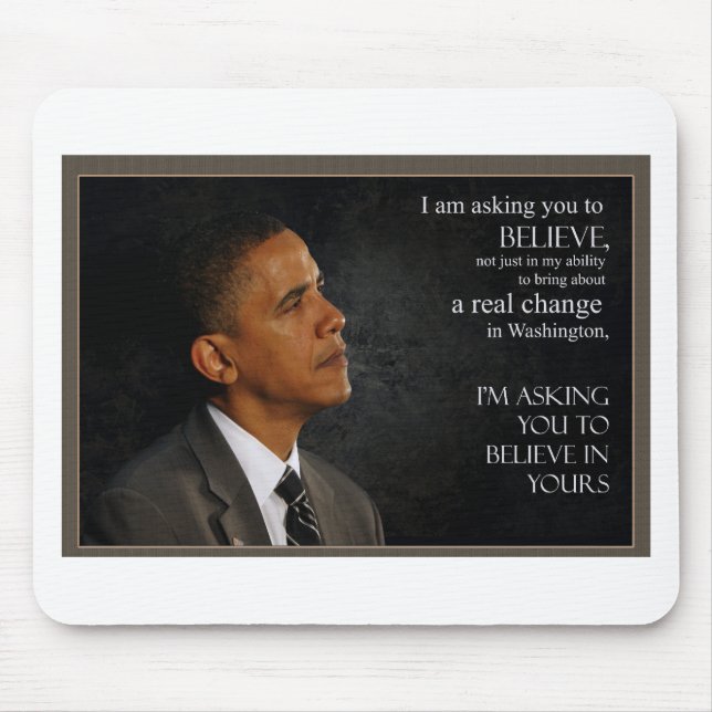 Obama Quote Mouse Mat (Front)