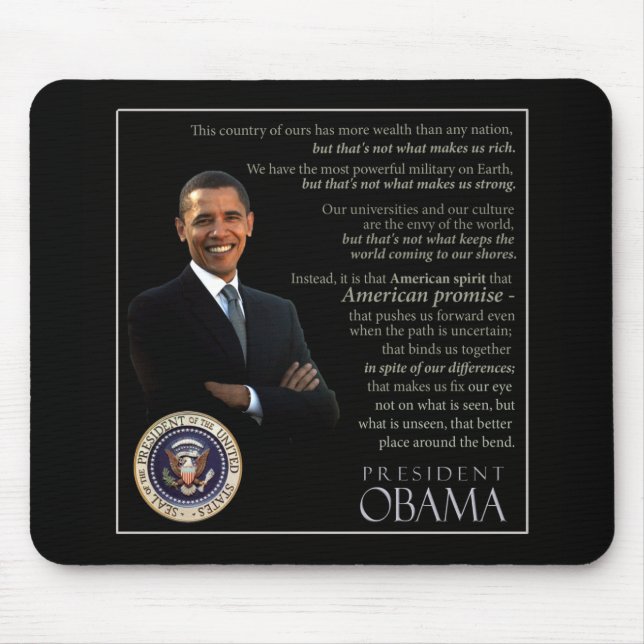 Obama quote mouse mat (Front)