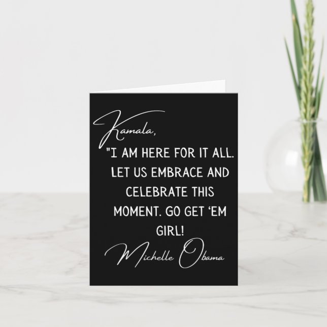 Obama Quote To Kamala Harris Inauguration 2021  Card (Front)