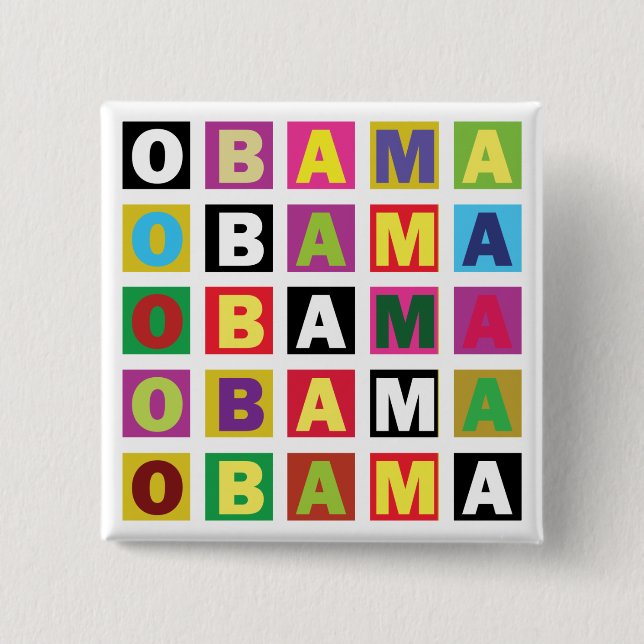Obama Rainbow 15 Cm Square Badge (Front)