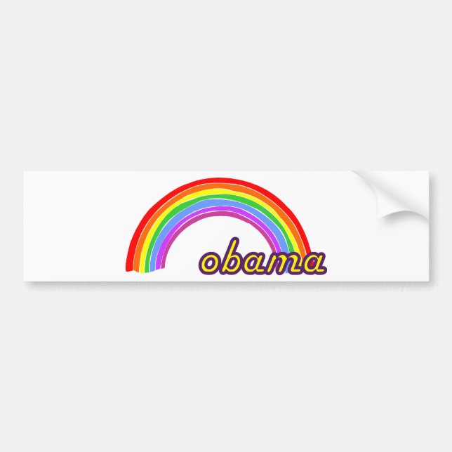Obama Rainbow Bumper Sticker (Front)