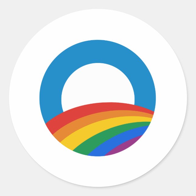 Obama Rainbow Classic Round Sticker (Front)