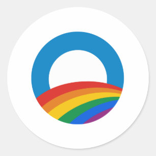 Obama Rainbow Classic Round Sticker