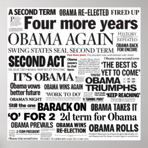 Obama Re-Election Headline Poster