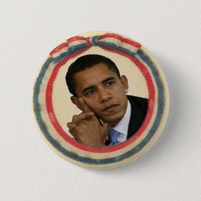 Obama Retro Ribbon Button (Front)