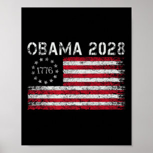Obama Retro Us Vintage Flag Patriotic 2028 Politic Poster