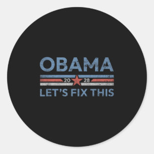 Obama Retro Vintage Patriotic 2028 Political Prote Classic Round Sticker