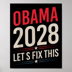 Obama Retro Vintage Patriotic 2028 Political Prote Poster