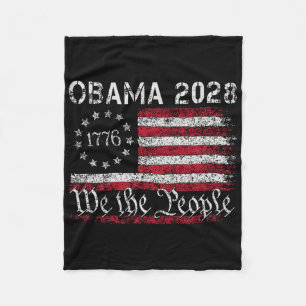 Obama Retro Vintage Us Flag Patriotic 2028 1776 Pr Fleece Blanket