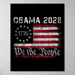 Obama Retro Vintage Us Flag Patriotic 2028 1776 Pr Poster