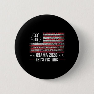 Obama Retro Vintage Us Flag Patriotic 2028 Politic 6 Cm Round Badge