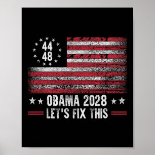 Obama Retro Vintage Us Flag Patriotic 2028 Politic Poster