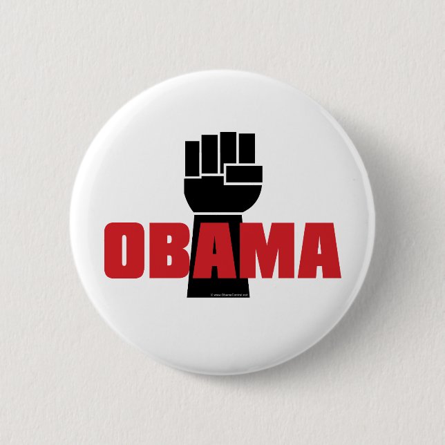 Obama Right On! 6 Cm Round Badge (Front)