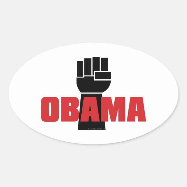 Obama Right On! Black Fist Stickers (Front)