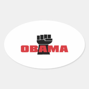 Obama Right On! Black Fist Stickers