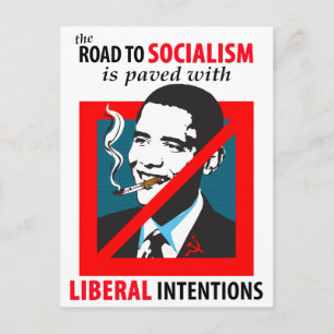 Obama:  Road To Socialism Postcard