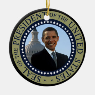 Obama Seal Gold Presidential Seal Ceramic Tree Decoration