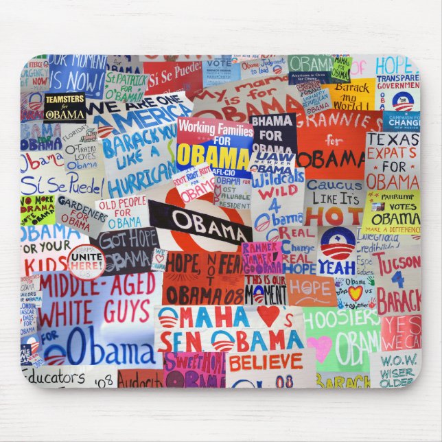 Obama Sign Collage Mousepad (Front)